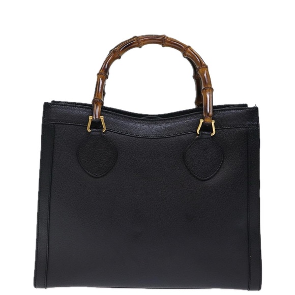 GUCCI Bamboo Hand Bag Leather Black 002 1186 0260 Auth 72838 - Picture 3 of 16